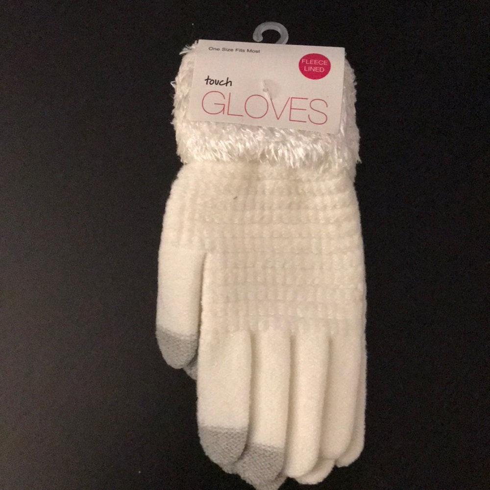 NWOT Fleece Lined White Touch Gloves
